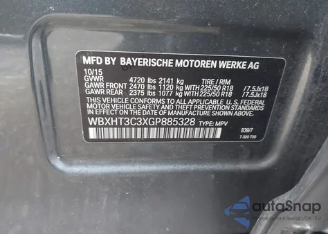2016 BMW X1 xDrive28I z USA, uszkodzony, nr VIN WBXHT3C3XGP885328